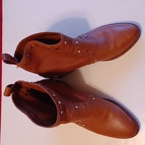 Leather ankle fashion boots